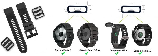Защитные кольца для силиконовых ремешков Garmin Fenix 6 - 6S (тренчик)