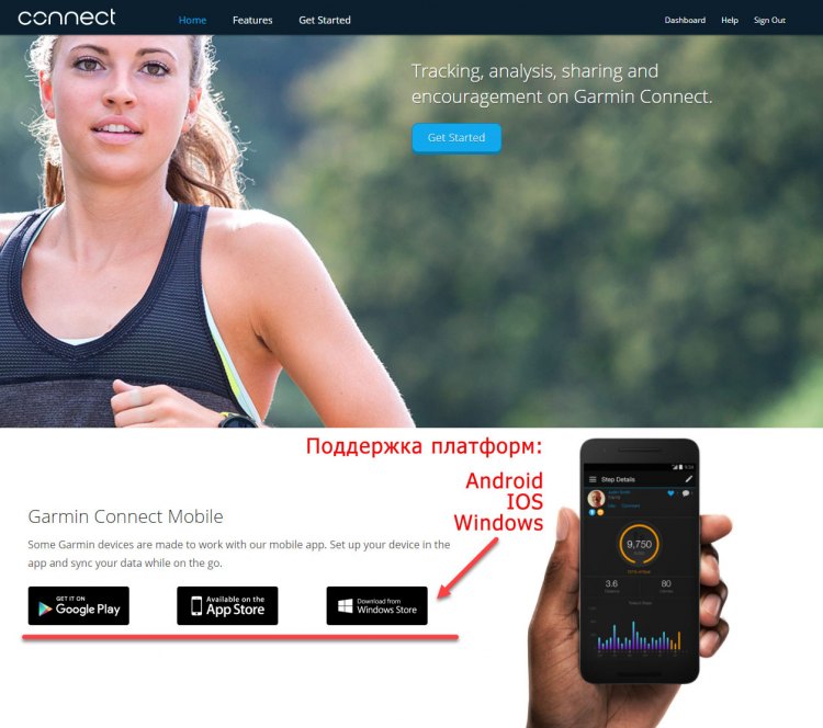 Garmin - Поддержка 3 ОС на мобильных телефонах