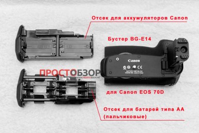 Сравнение отсеков бустера BG-E14