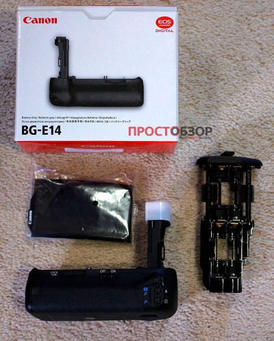 Комплектация поставки ручки аккумуляторной для Canon EOS 70D - распаковка Комплектация поставки ручки аккумуляторной для Canon EOS 70D - распаковка