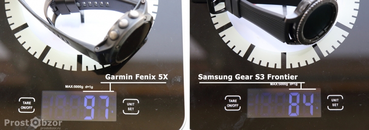 Вес часов Samsung Gear S3 Frontier - Garmin Fenix 5x Вес часов Samsung Gear S3 Frontier - Garmin Fenix 5x