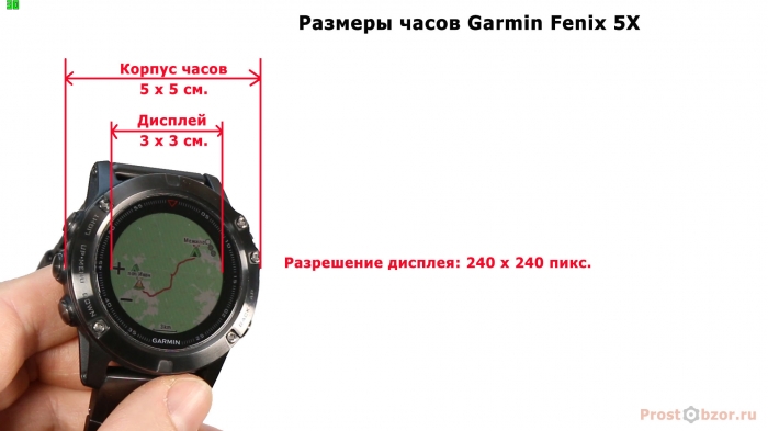 Размеры дисплея часов Garmin Fenix 5X Размеры дисплея часов Garmin Fenix 5X