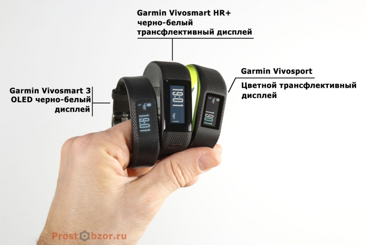 типы дисплеев трекеров |Garmin Vivo
