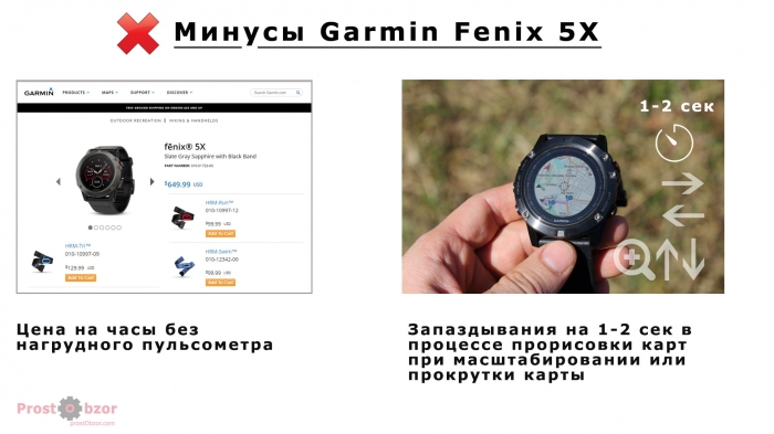 Минусы часов Garmin Fenix 5X Минусы часов Garmin Fenix 5X