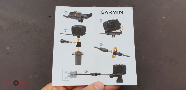 Схема сборки Powered vehicle mount для камеры Garmin Virb 360 Схема сборки Powered vehicle mount для камеры Garmin Virb 360