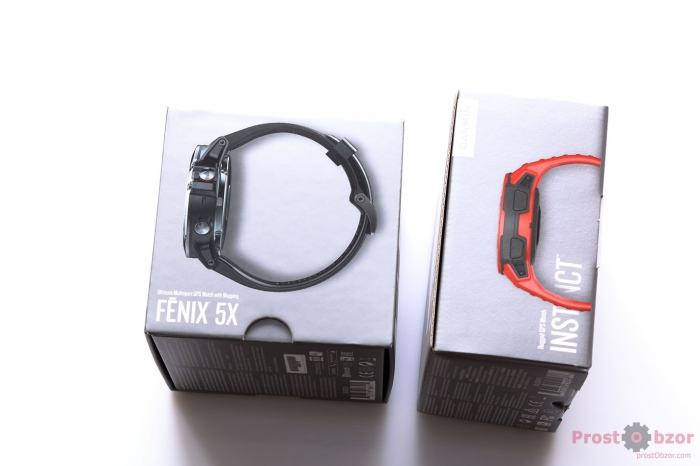Сравнение упаковок Garmin Fenix 5X vs Instinct Сравнение упаковок Garmin Fenix 5X vs Instinct