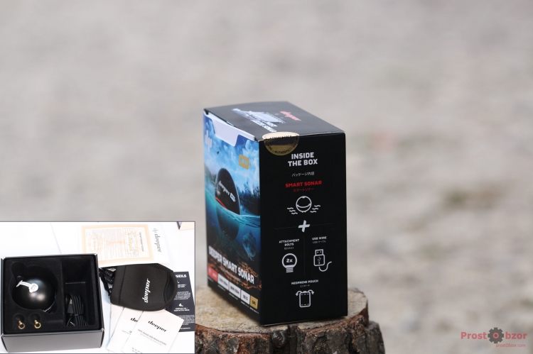 Коробка эхолота Deeper PRO+ - комплектация Коробка эхолота Deeper PRO+ - комплектация
