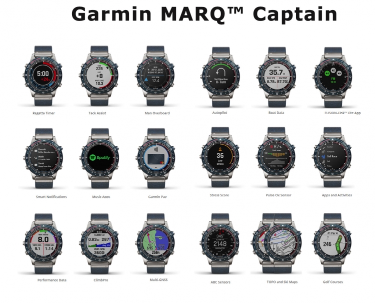 Экраны часов Garmin MARQ Captain Экраны часов Garmin MARQ Captain