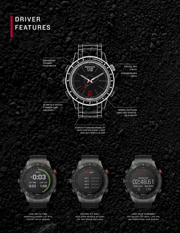 Спецификация часов Garmin MARQ Driver Спецификация часов Garmin MARQ Driver