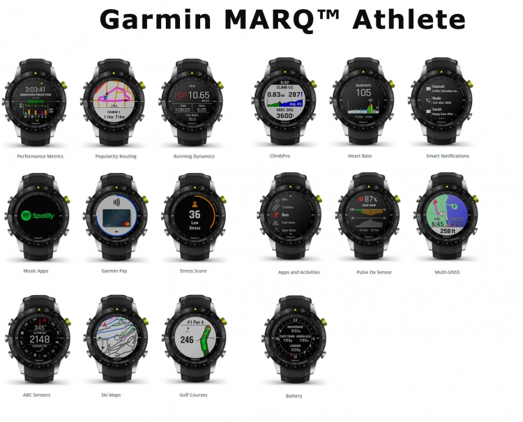 Экраны часов Garmin MARQ Athlete Экраны часов Garmin MARQ Athlete