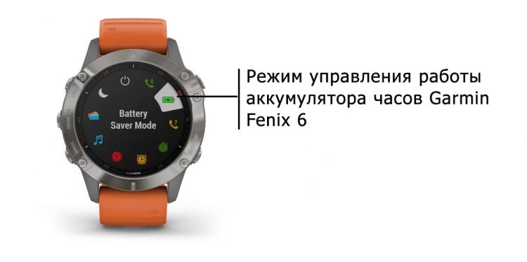Режим управления режим работы аккумулятора часов Garmin Fenix 6 Режим управления режим работы аккумулятора часов Garmin Fenix 6