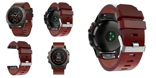 Кожаный ремешок для часов Garmin Fenix 6X / 5X / 5X Plus / 3 / 3HR Кожаный ремешок для часов Garmin Fenix 6X / 5X / 5X Plus / 3 / 3HR