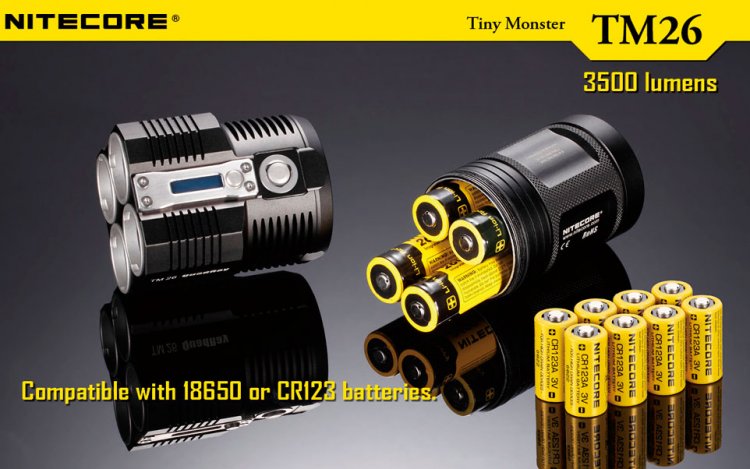 Аккумуляторы CR123A / 16340 для фонарика Nitecore TM26 Аккумуляторы CR123A / 16340 для фонарика Nitecore TM26