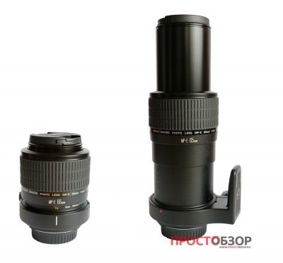 Объектив Canon MP-E 65mm f-2.8 1-5x Macro до и после увеличения