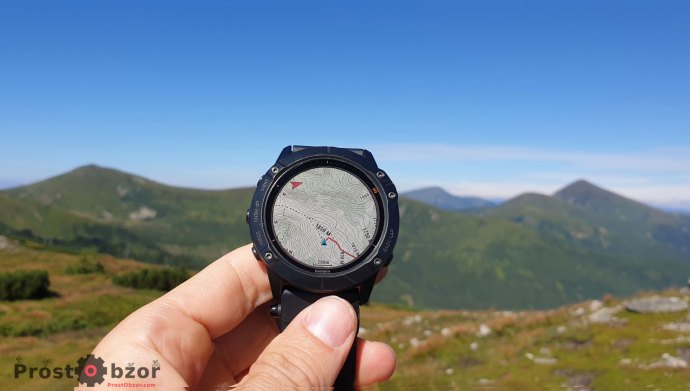 Навигация и треки в часах Garmin Fenix 6X Pro Solar в горах