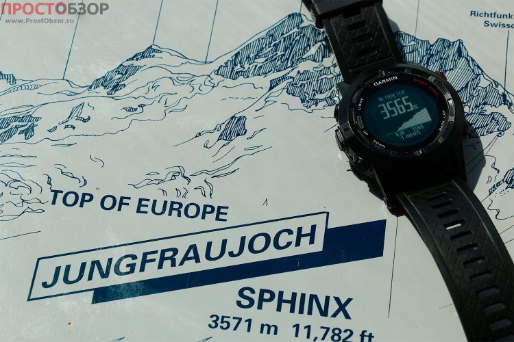 Расхождение высот в часах Fenix 2 и горной вершины Юнгфрау, Швейцария