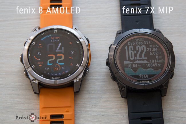 Fenix 8 AMOLED проти fenix 7X MIP