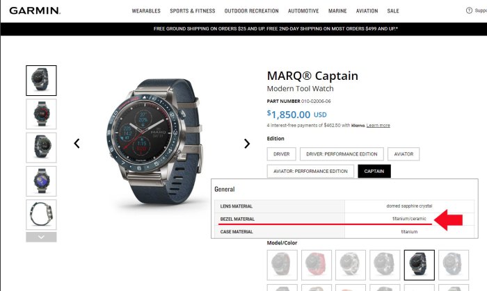 Керамический безель часов Garmin Fenix 6