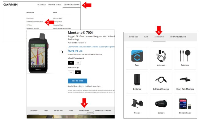 Как узнать список аксессуаров для GPS навигаторов Garmin
