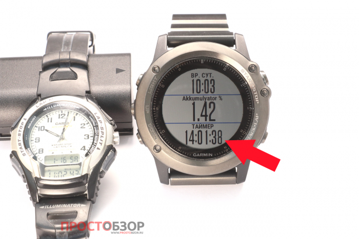 Работа часов Garmin Fenix 3 с GPS, GLONASS, Bluetooth режимах без перерыва - 14 часов