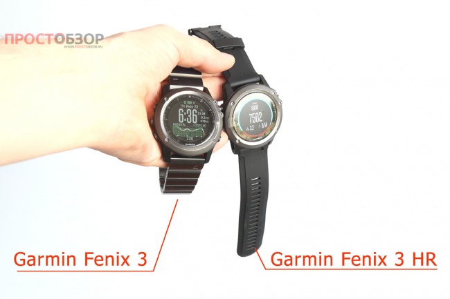 Сравнение часов Garmin Fenix 3 HR и Fenix 3 - внешний вид