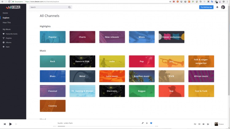 Список стилей музыки в сервисе Deezer