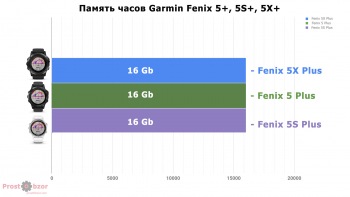 Память в моделях Garmin Fenix 5X Plus