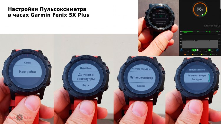 Настройка Пульсоксиметра в Garmin Fenix 5X plus