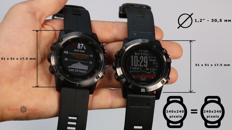Размеры часов Garmin Fenix 5X Plus, Fenix 5X