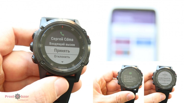 Уведомления  и звонки на часах Garmin Fenix 5X Plus