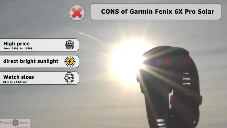 Cons of Garmin Fenix 6X Pro Solar