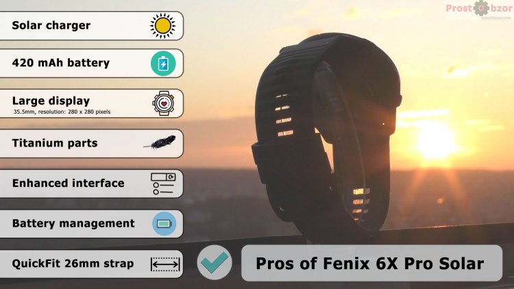 Pros of Garmin Fenix 6X Pro Solar