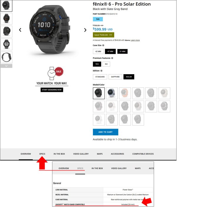 Как узнать ширину ремешка для часов Garmin