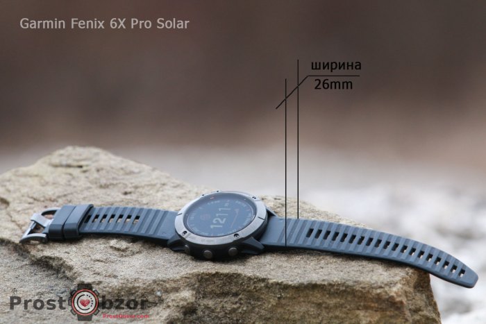 Fenix 6x ширина силиконового ремешка