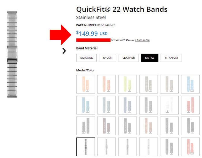 Металлический браслет для часов Garmin Fenix 6