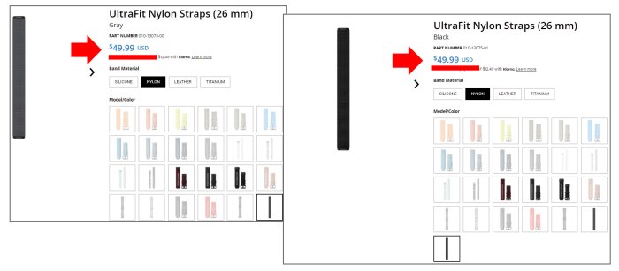 Цена для нейлоновых ремешков для часов Garmin
