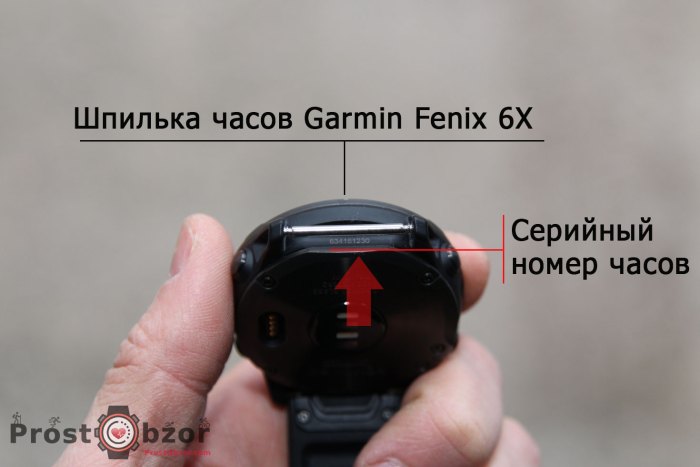 где находится серийный номери в часах Garmin Fenix 6