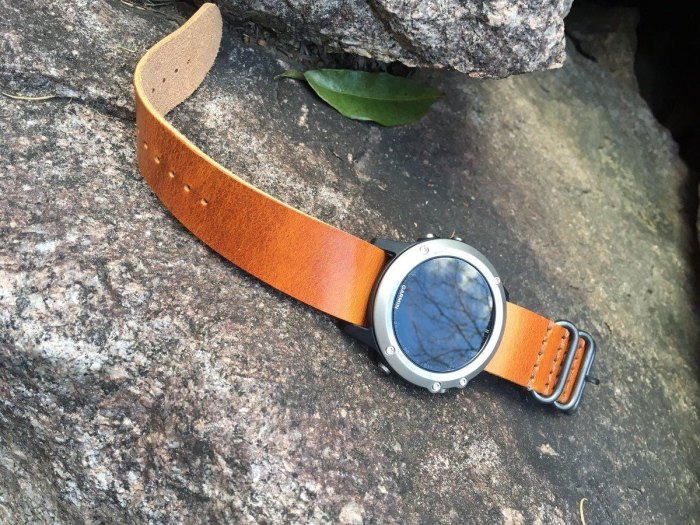 НАТО вский  ремешок глухой без застежек кожаный для часов Garmin