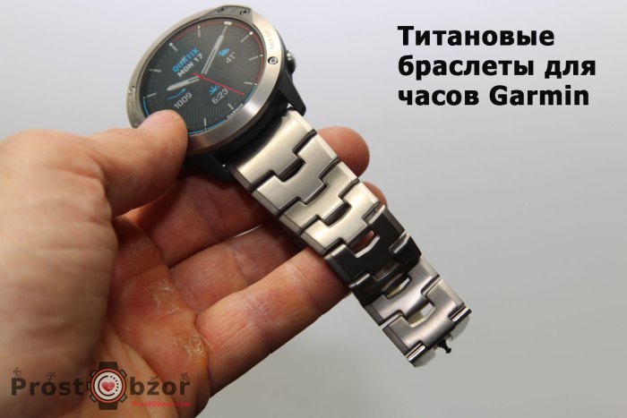 титановый браслет часов Garmin Quatix 6X