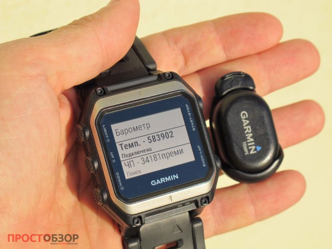 Внешний датчик температуры Garmin Tempe вместе с часами Garmin Epix