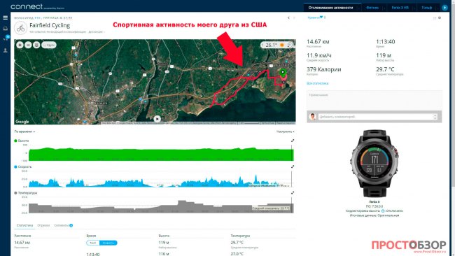 Спортивная активность в Garmin Connect - мой друг из США