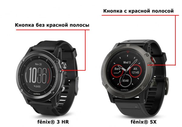 Как отличить Garmin Fenix 3 HR от Fenix 5 X по кнопках