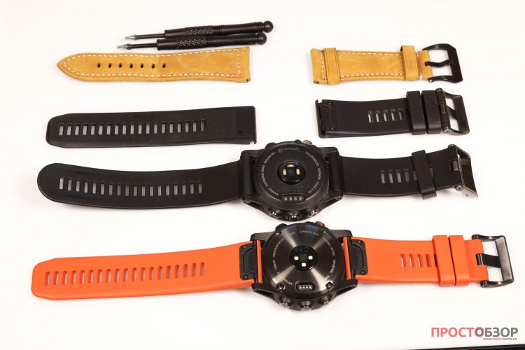 Комплект силиконовых и кожаных ремешков для Garmin Fenix 5x, 3 HR