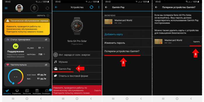 Как удалить карточку Garmin Pay