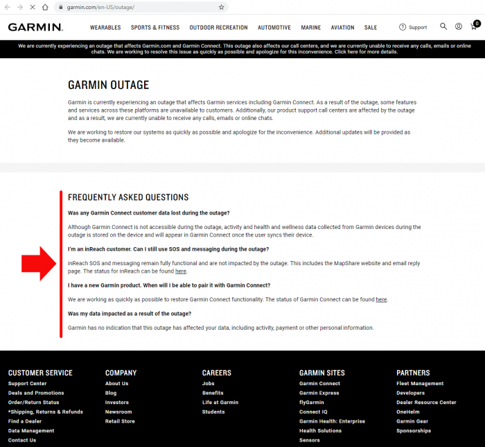 Официальный комментарий Garmin про взлом серверов