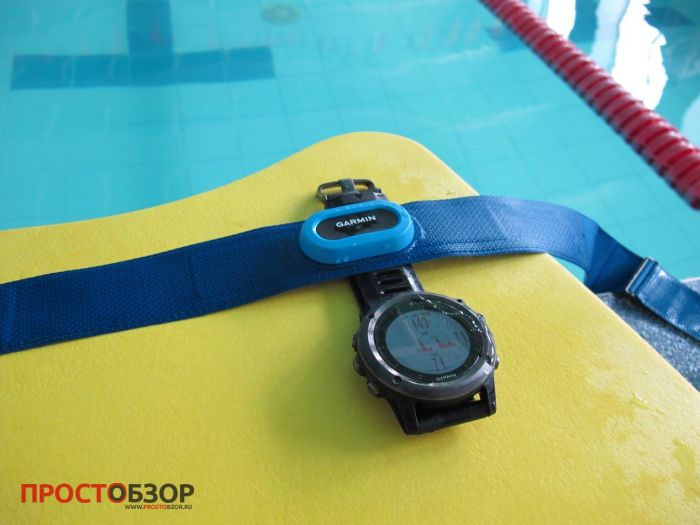 Кардио монитор  Garmin HRM-Swim и часы fenix 3 в бассейне
