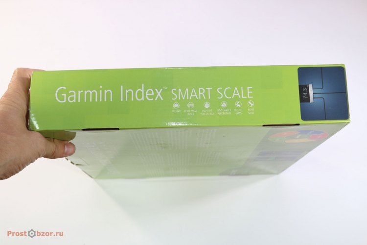 Внешний вид упаковки весов Garmin Index - вид сбоку