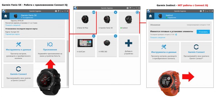 Работа с Garmin Express - часы Instinct