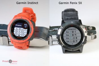 Пример интерфейса часов Garmin Instinct vs Fenix 5X -3