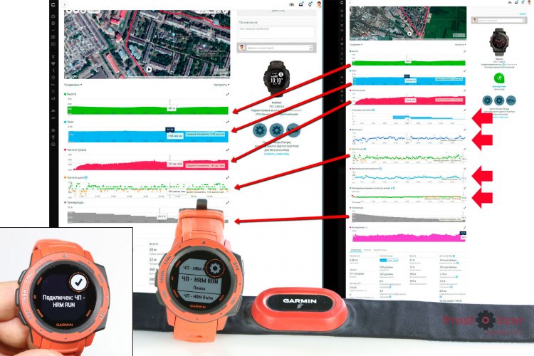 Тест работы ремня Garmin HRM-RUN с часами Instinct на пробежке